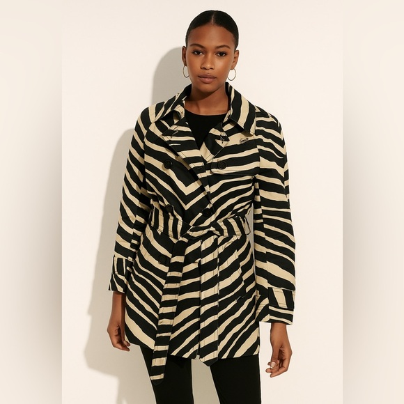 Coach Rare Women’s Zebra Print Trench Coat | XS | Y2K Chic Outerwear - Picture 8 of 9